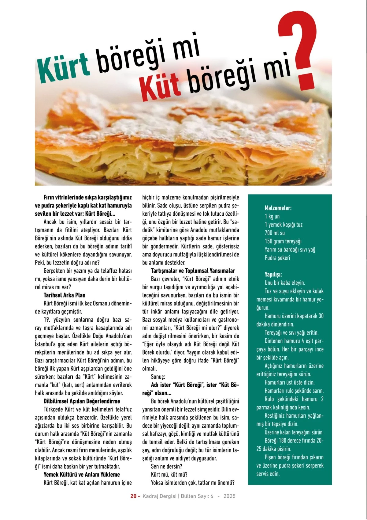 Kadraj Dergisi 6. sayısı