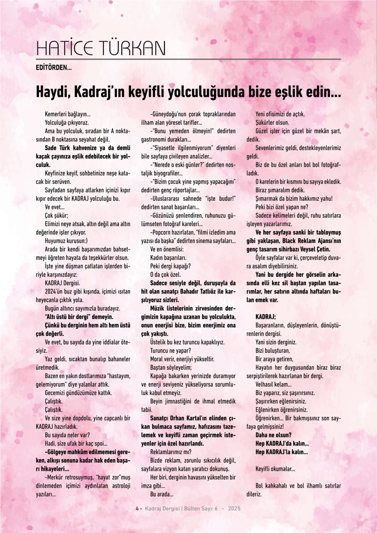 Kadraj Dergisi 6. sayısı