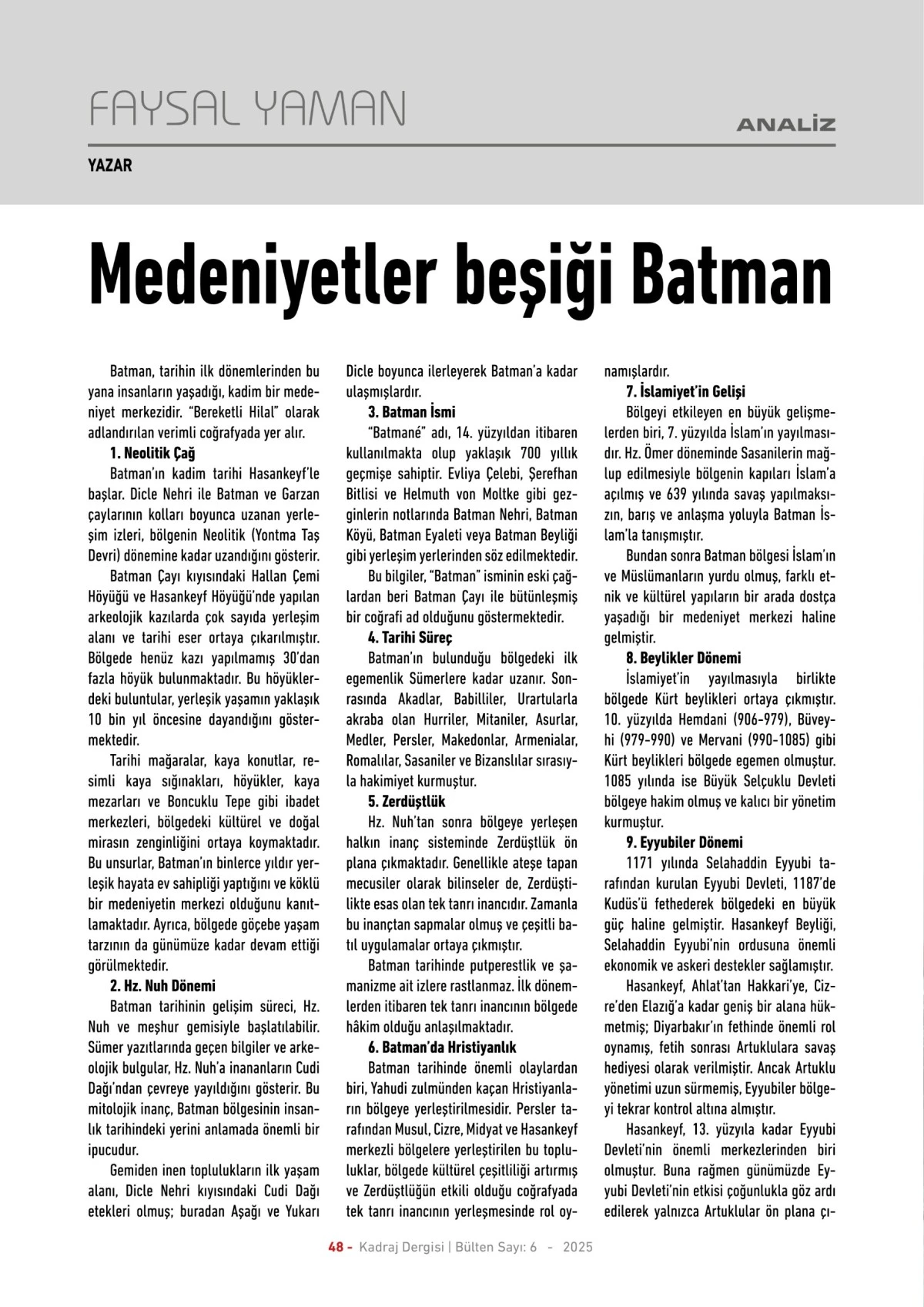 Kadraj Dergisi 6. sayısı