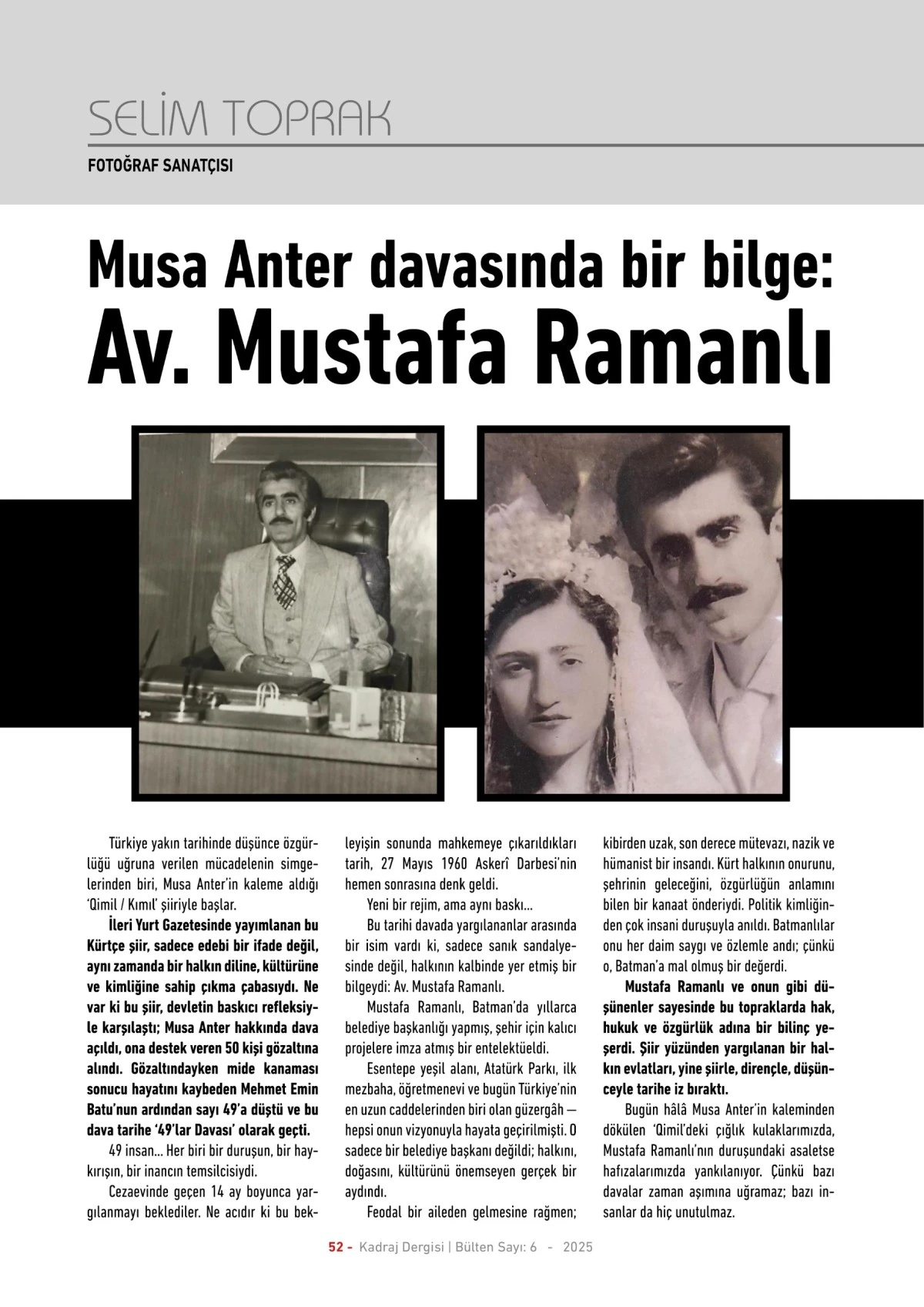 Kadraj Dergisi 6. sayısı
