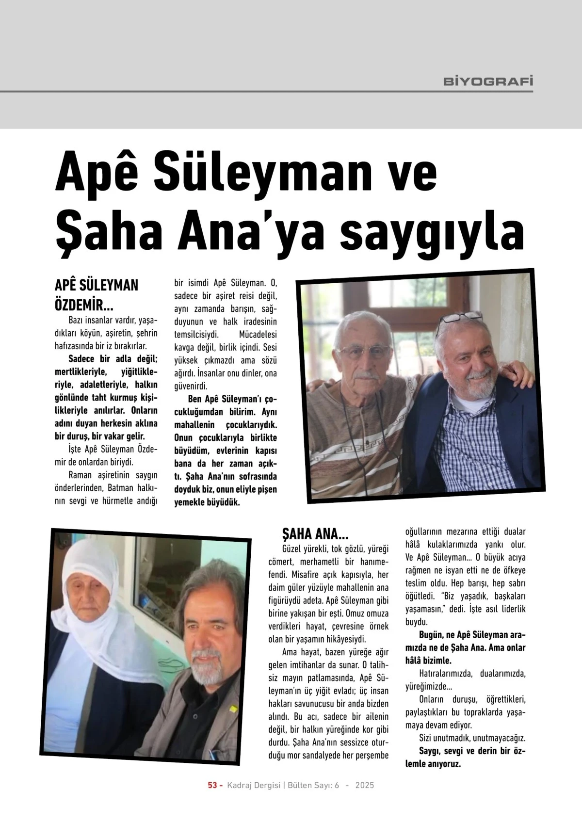 Kadraj Dergisi 6. sayısı