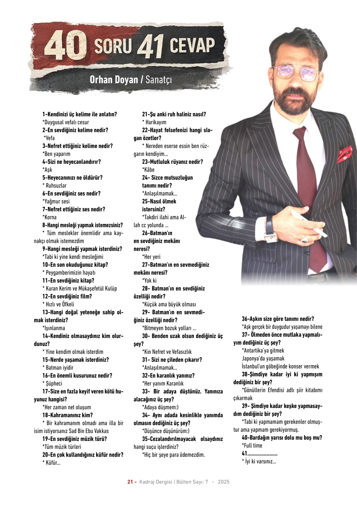 Kadraj Dergisi 7. sayı sayfalar