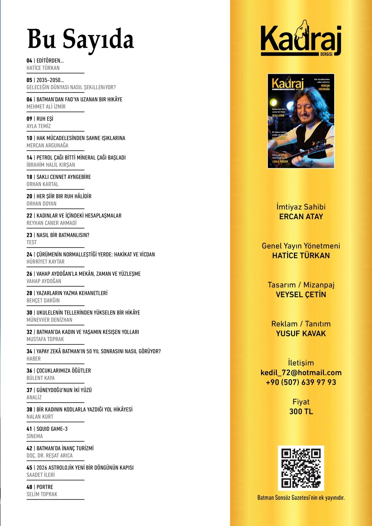 Kadraj Dergisi 7. sayı sayfalar