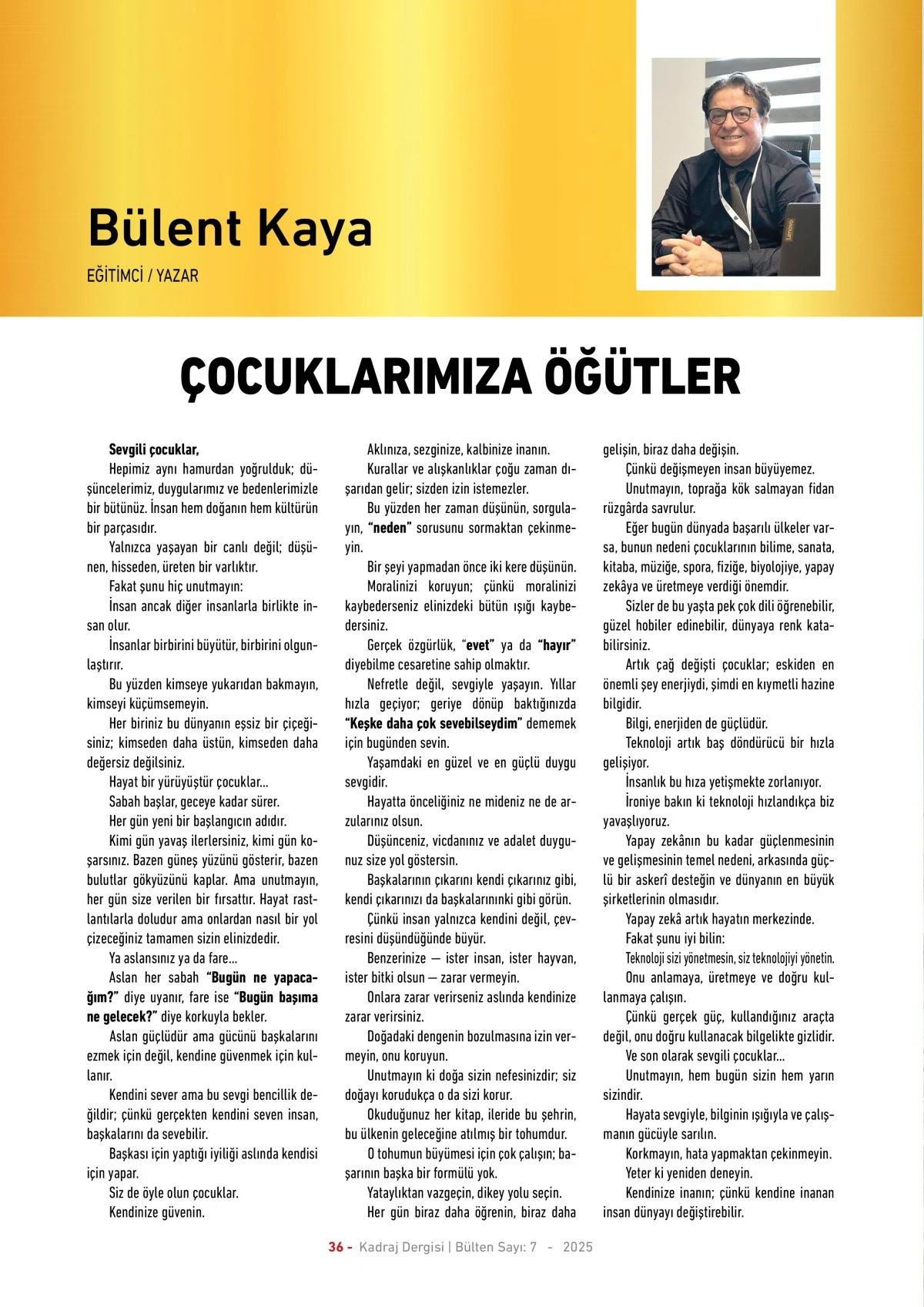 Kadraj Dergisi 7. sayı sayfalar