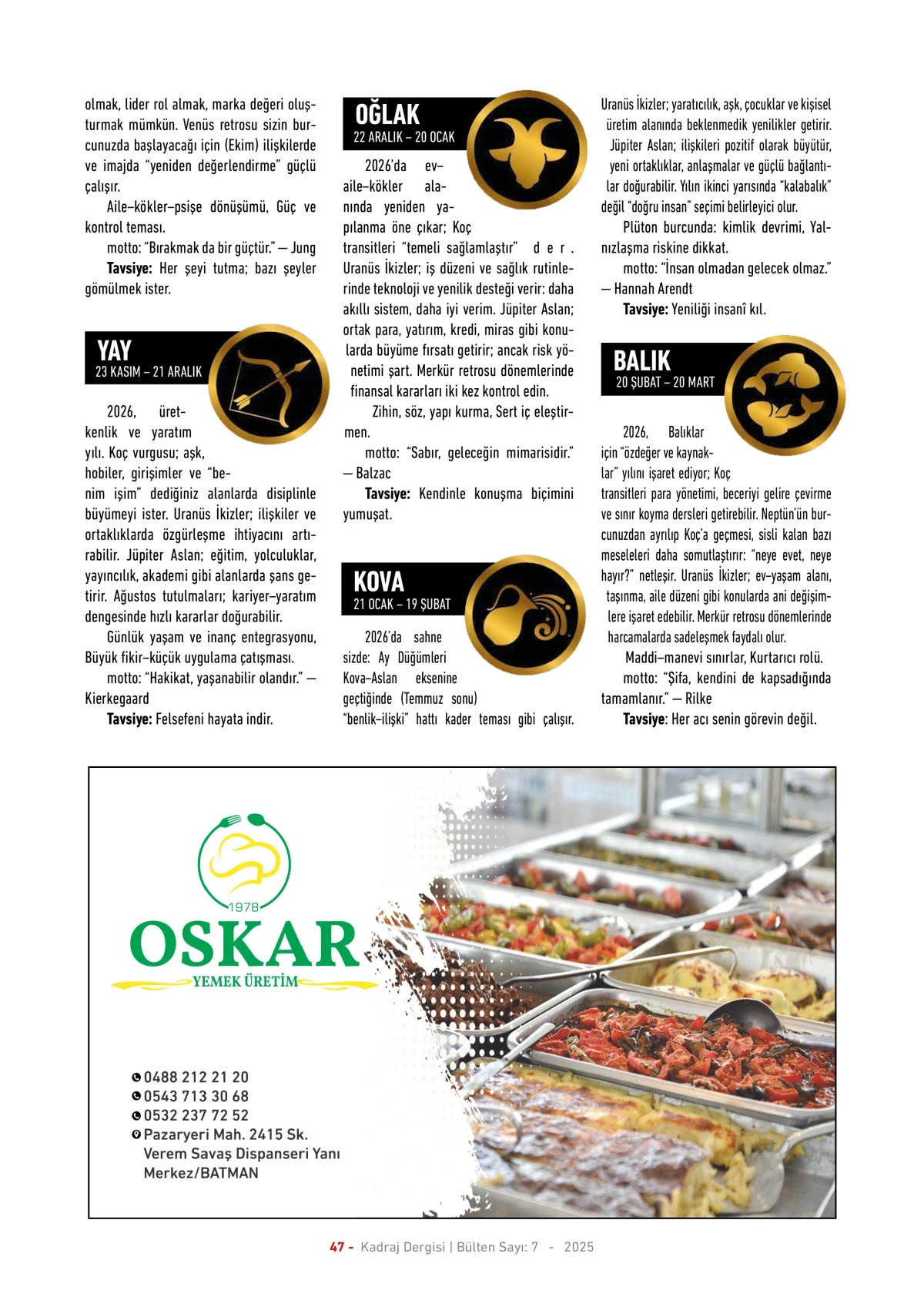 Kadraj Dergisi 7. sayı sayfalar