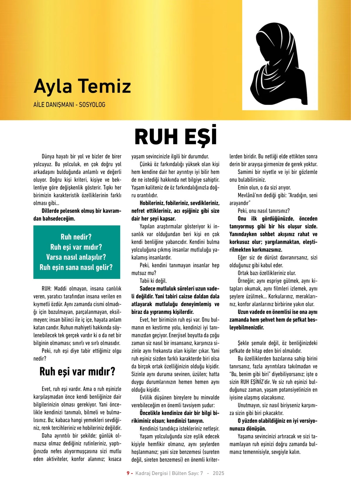 Kadraj Dergisi 7. sayı sayfalar