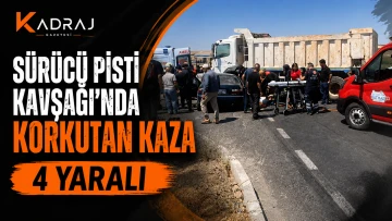 S&uuml;r&uuml;c&uuml; Pisti Kavşağı&rsquo;nda Korkutan Kaza : 4 yaralı